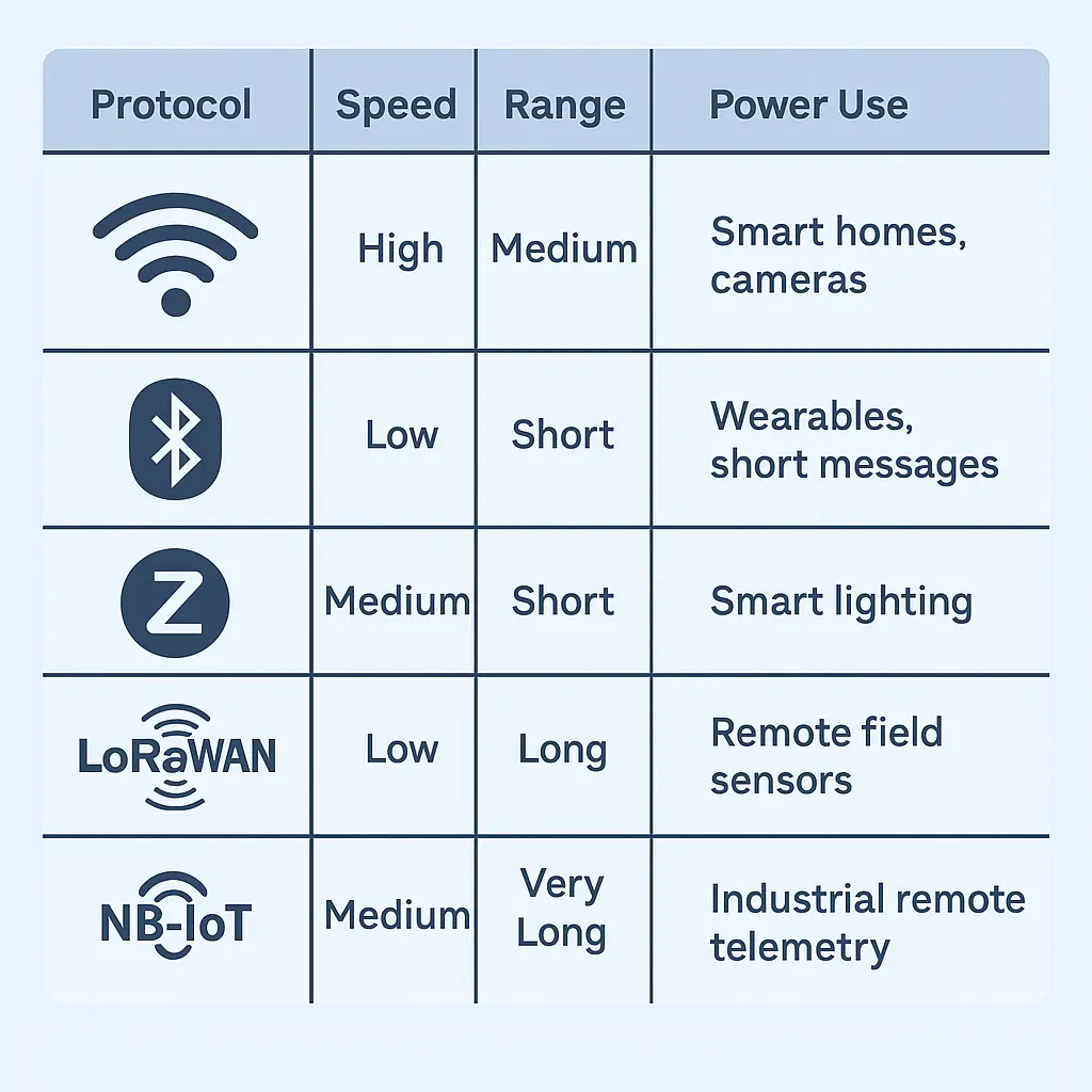 wifi vs other iot protocols comparison