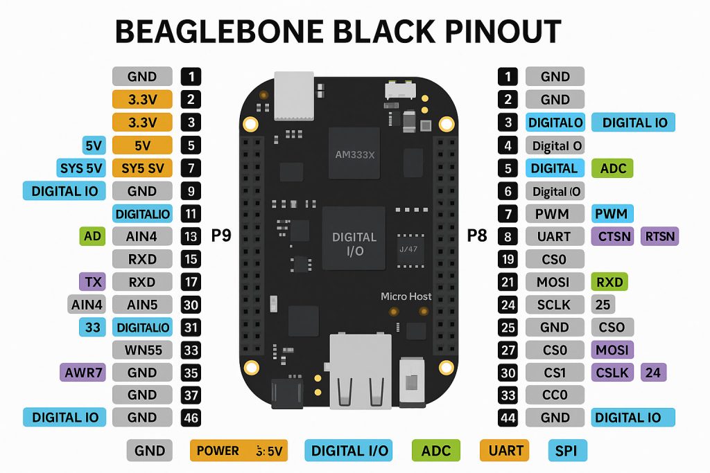 Beaglebone black pinout