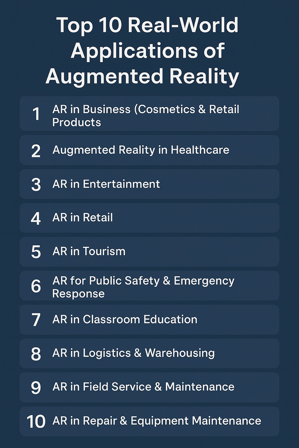 Real-world applications of Augmented Reality