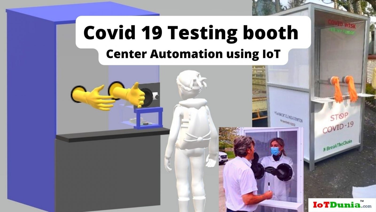 contactless Covid 19 Testing booth Center Automation using IoT